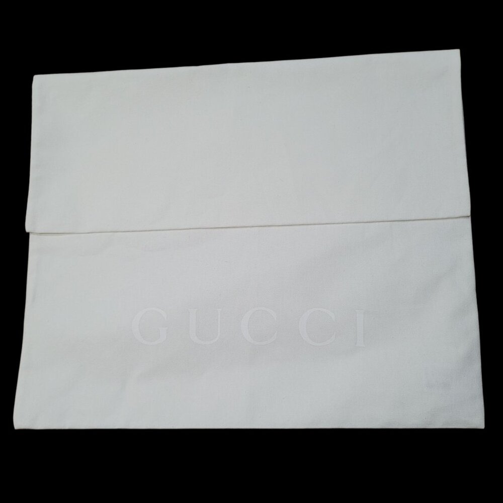 Gucci White Dust Bag Empty Envelop Monochromatic Logo Designer Storage 12 x 11